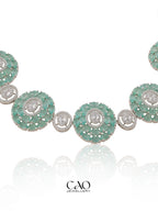 Aqua Rosette Necklace