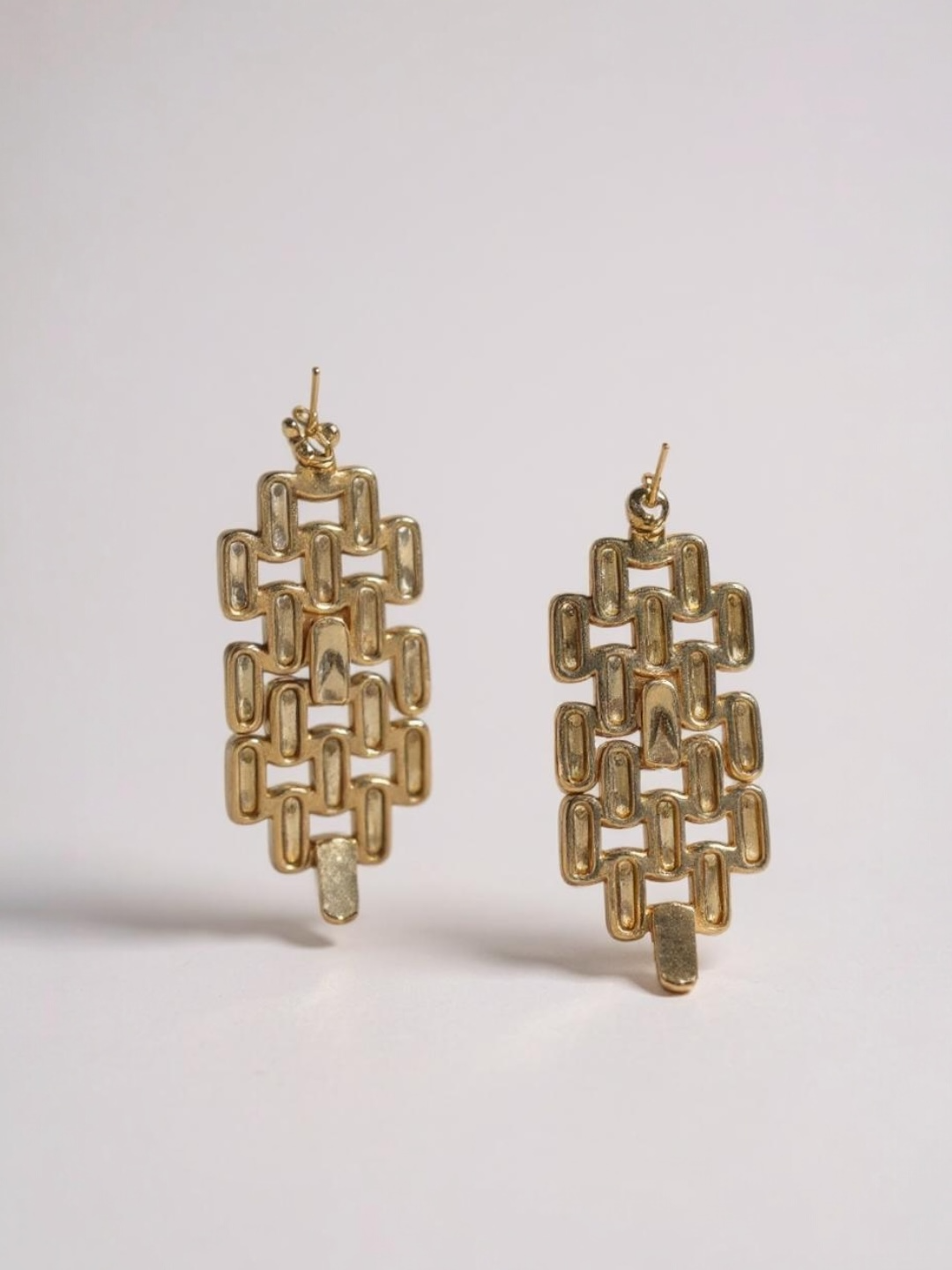 Geometric Chain Drop Earrings