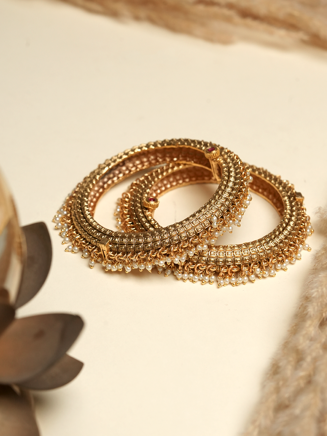 White Stones Bangles