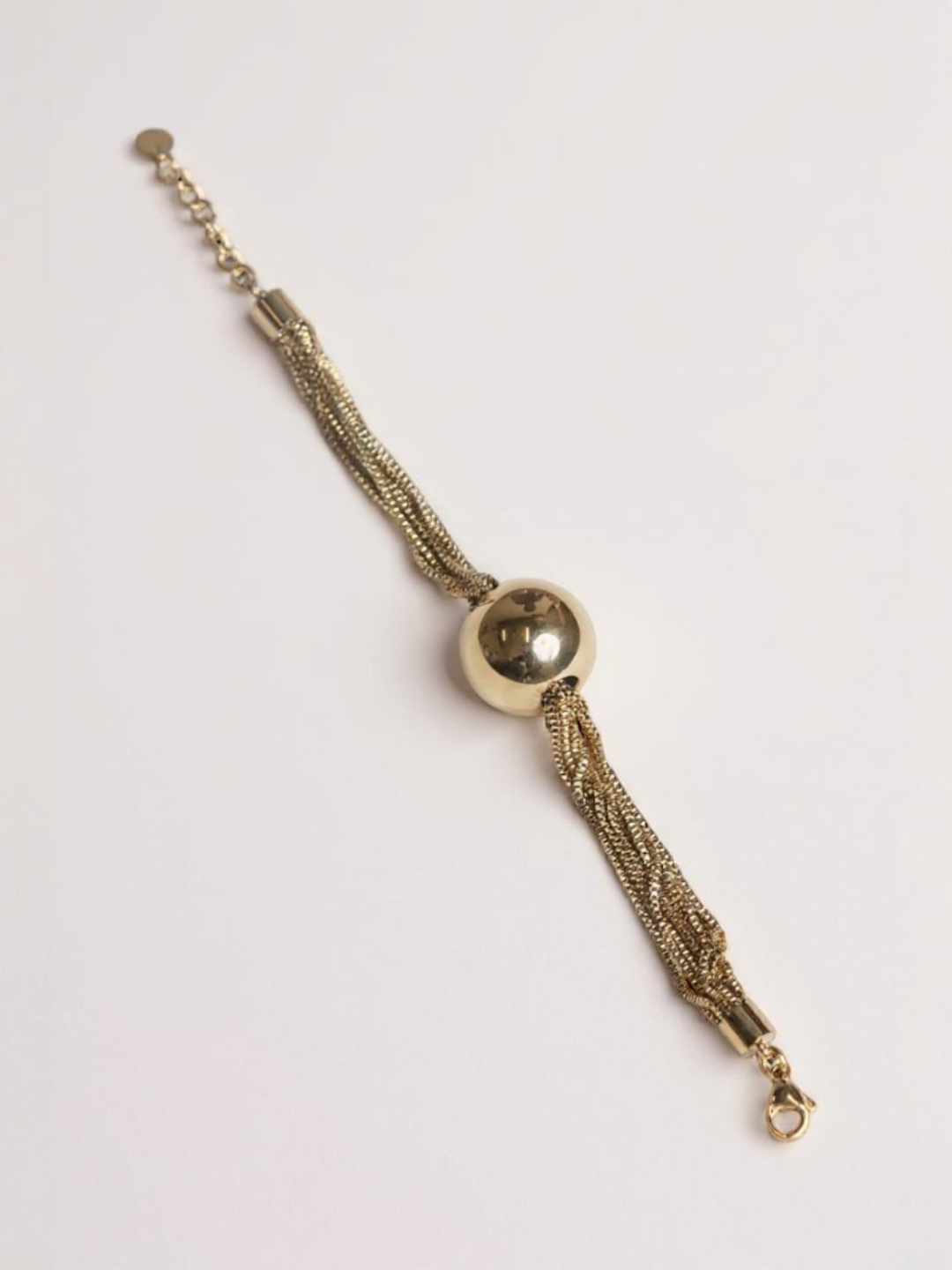 Multi Layered Chain Big Round Bead Bracelet