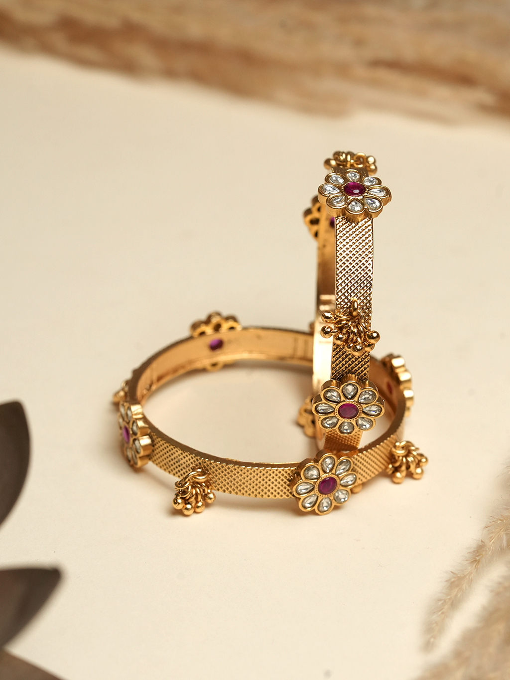 Sleek Golden Polish Bangles