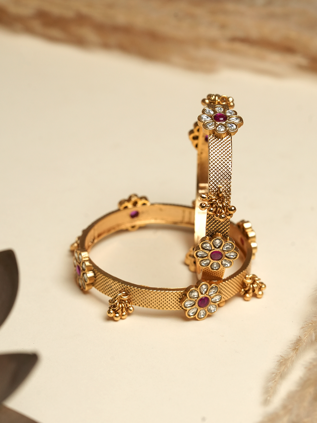 Sleek Golden Polish Bangles