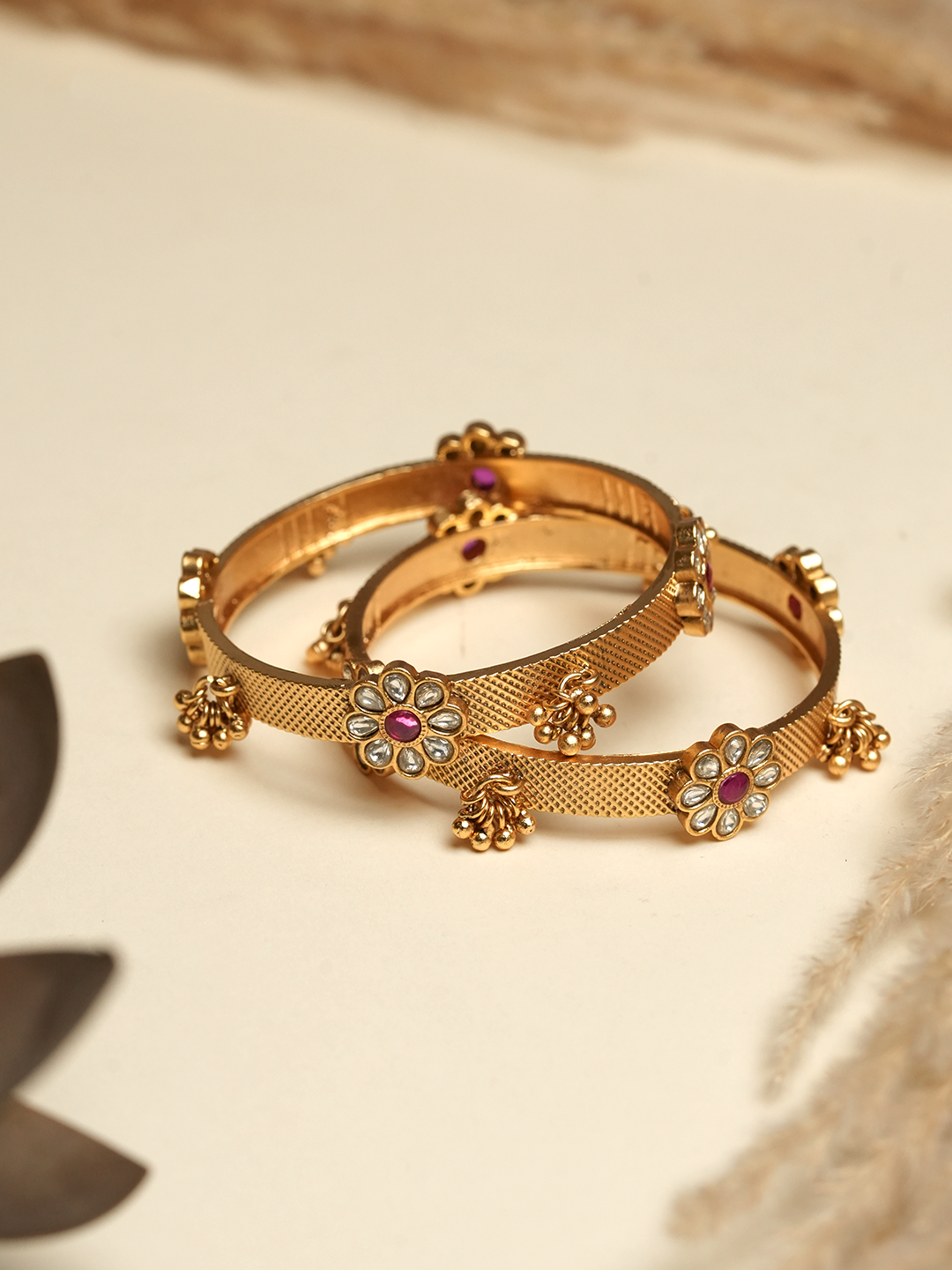 Sleek Golden Polish Bangles