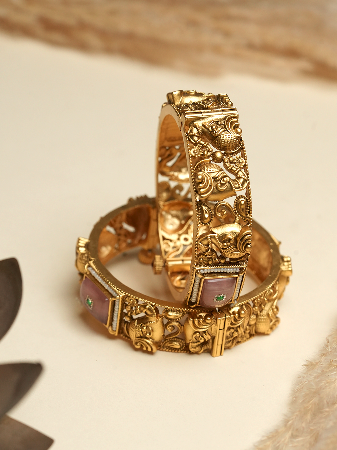 Designer Elephant Rajwada Bangles
