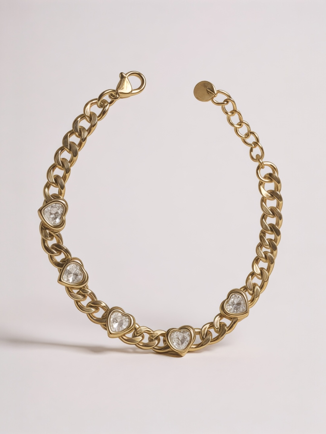 Heart Shape Zircon Chain Link Bracelet