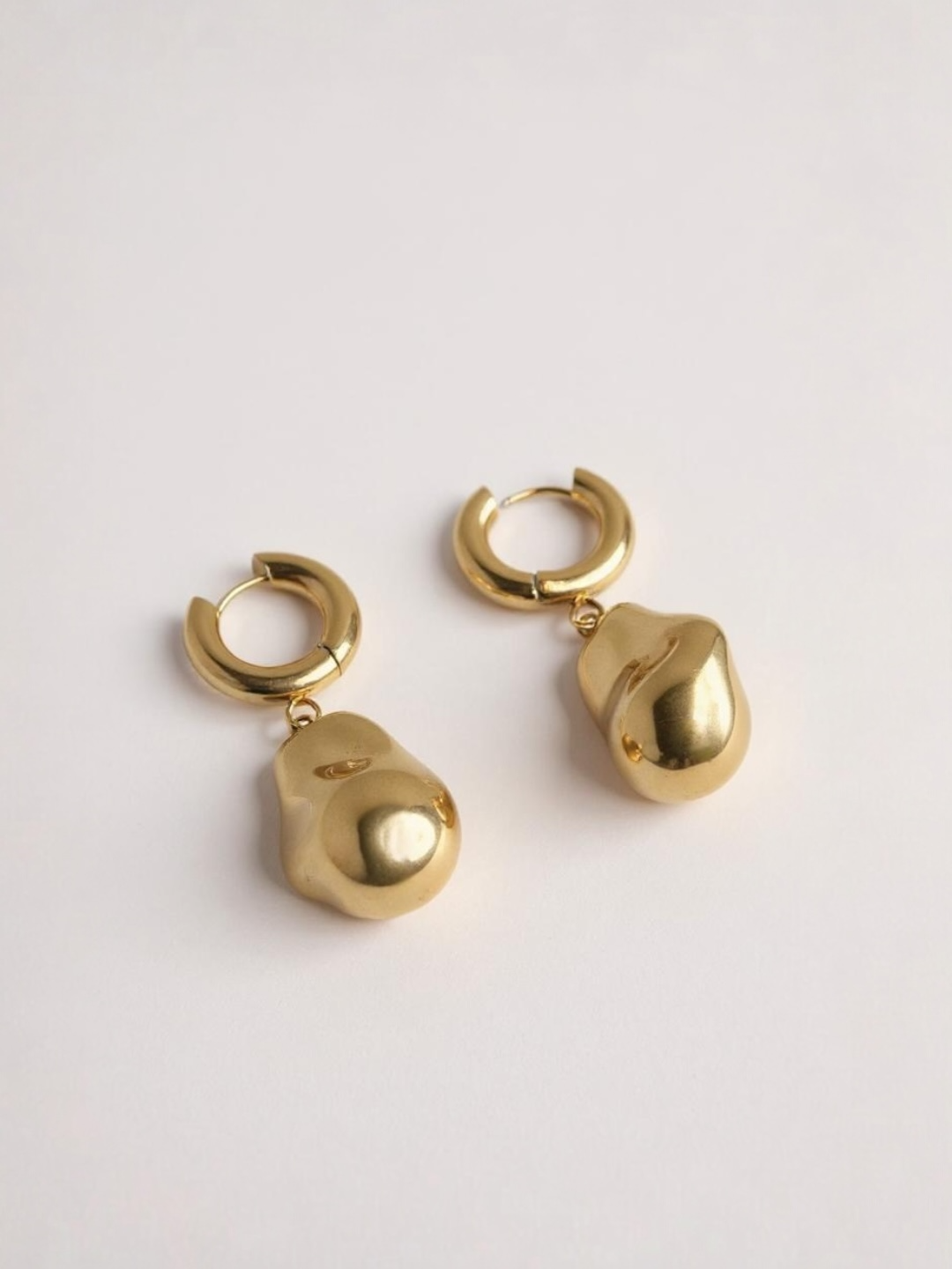 Simple Special-shaped Steel Bead Pendant Earrings