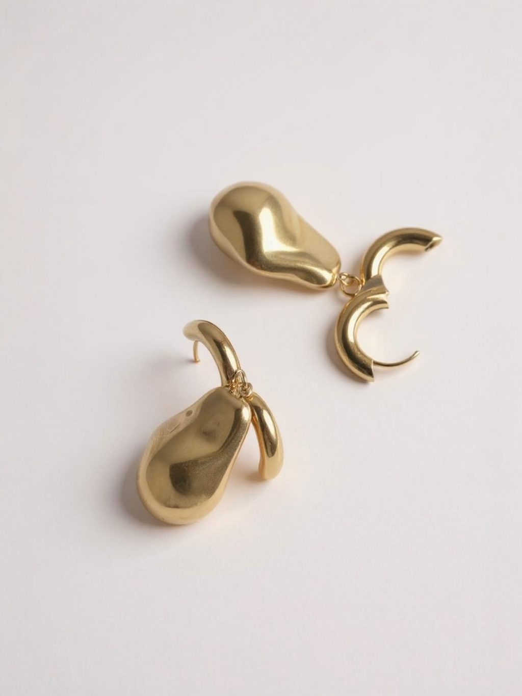 Simple Special-shaped Steel Bead Pendant Earrings