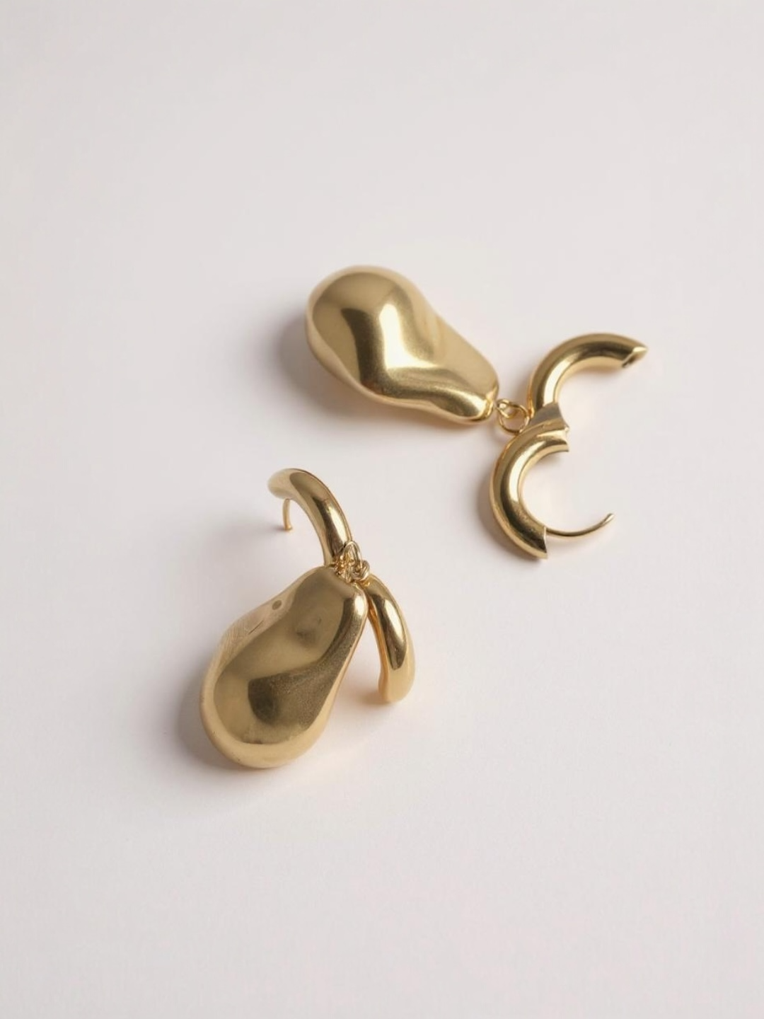 Simple Special-shaped Steel Bead Pendant Earrings