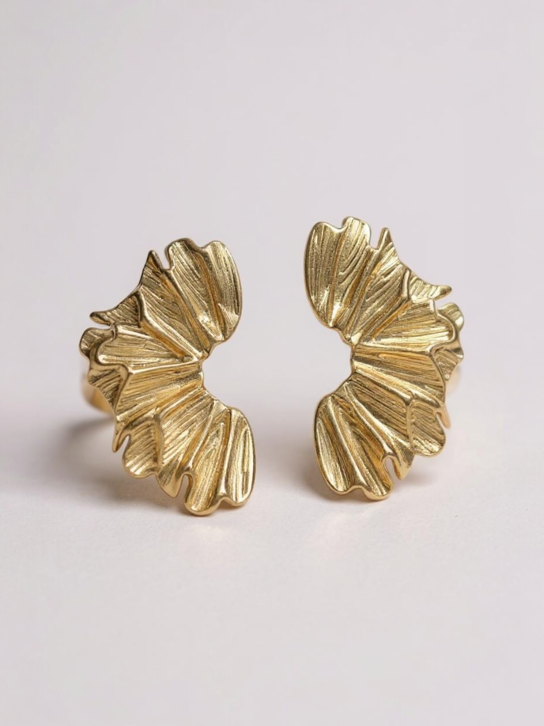 Metal Irregular Petal Earrings