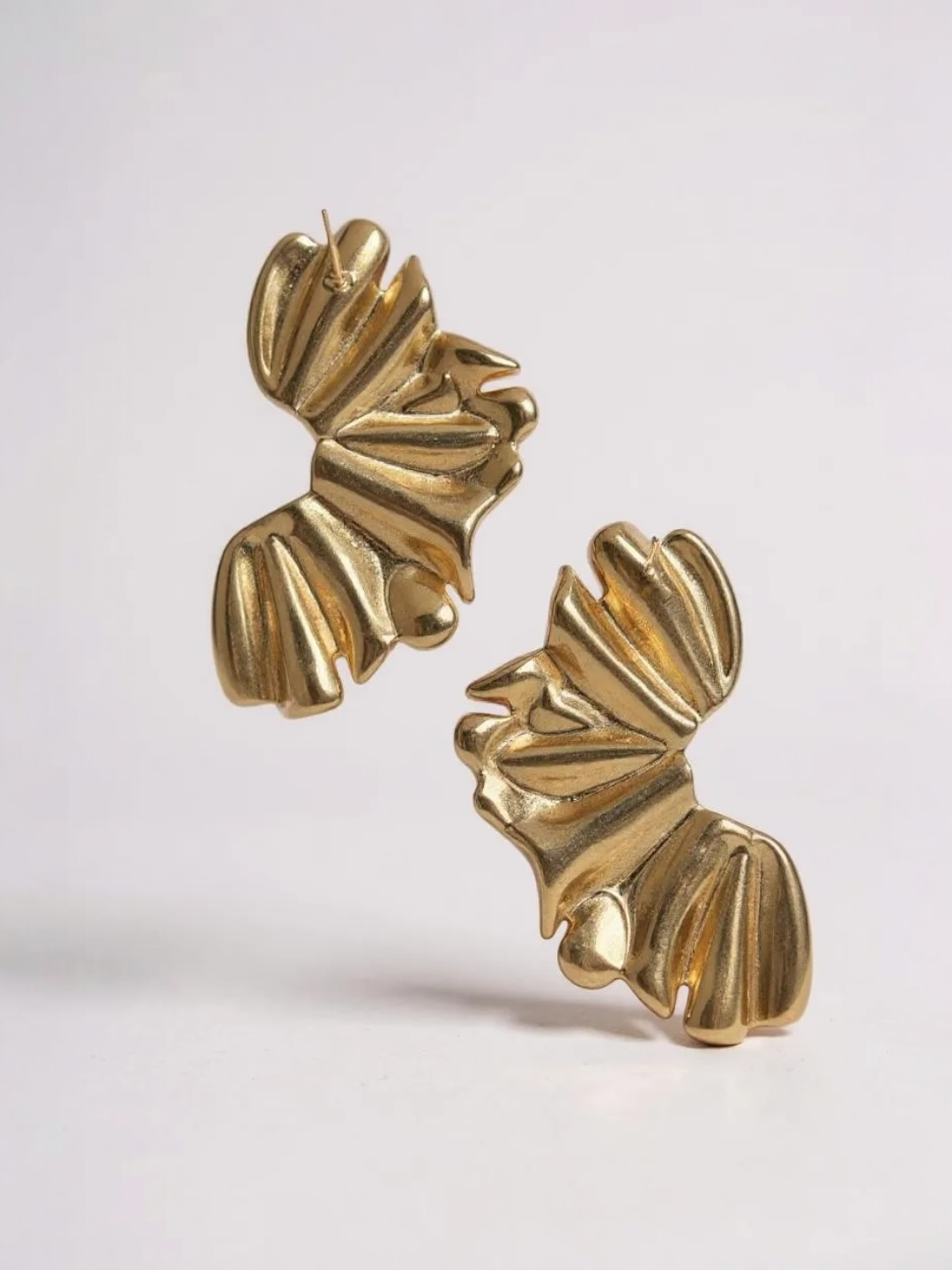 Metal Irregular Petal Earrings