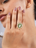 Green Kundan Ring
