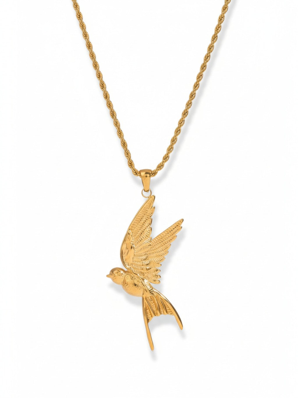 Peace Dove Pendant Twisted Chain Necklace