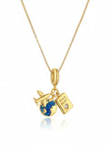 Plane Passport Globe Vacation Necklace