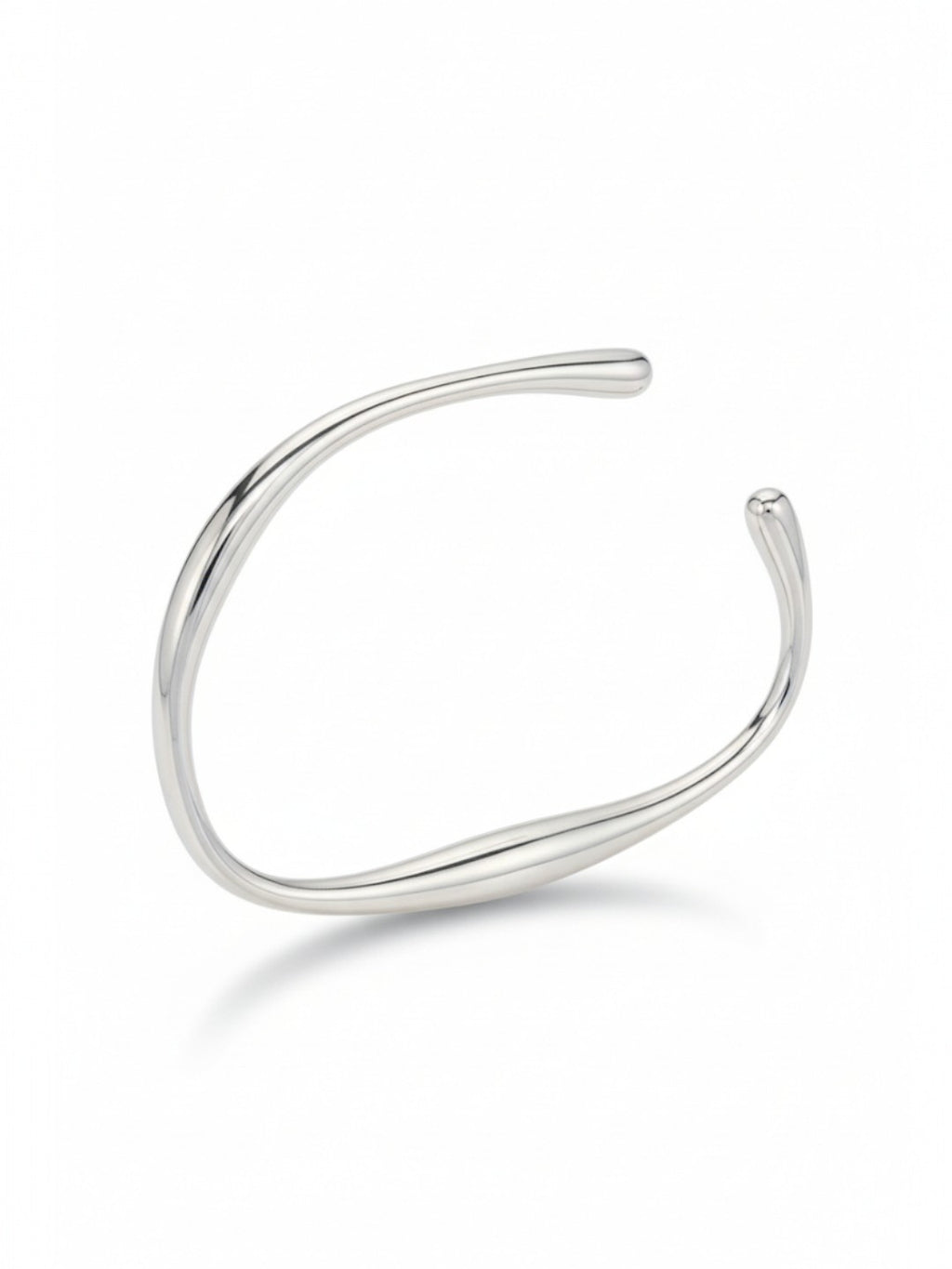 Geometric Concave Irregular Silver Bracelet