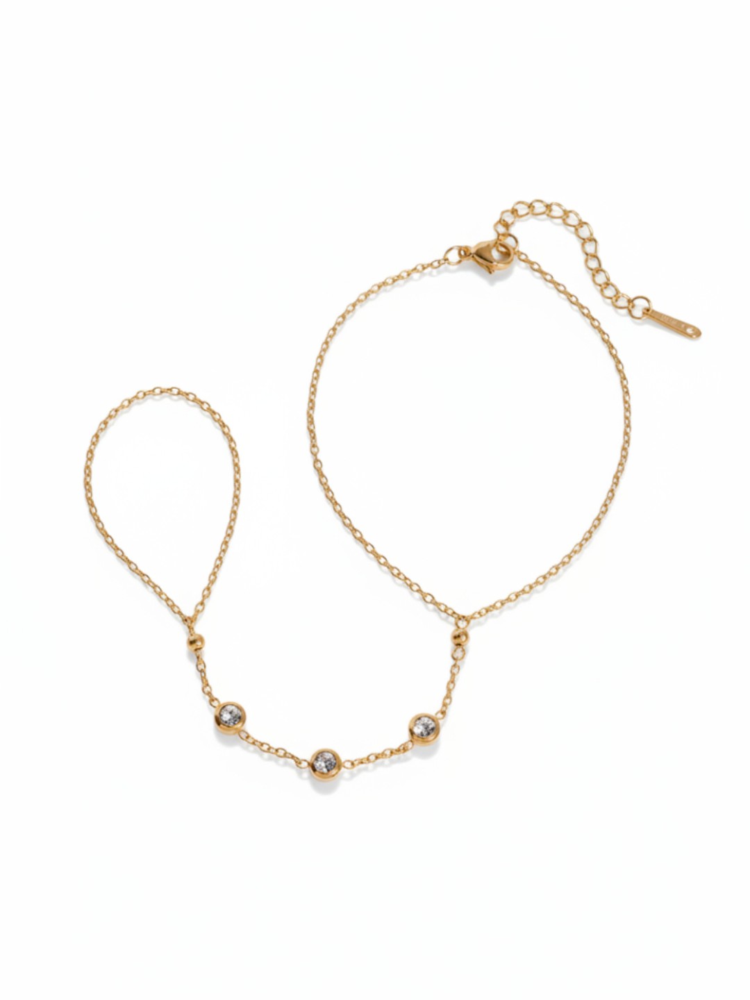 Cubic Zirconia Finger Bracelet