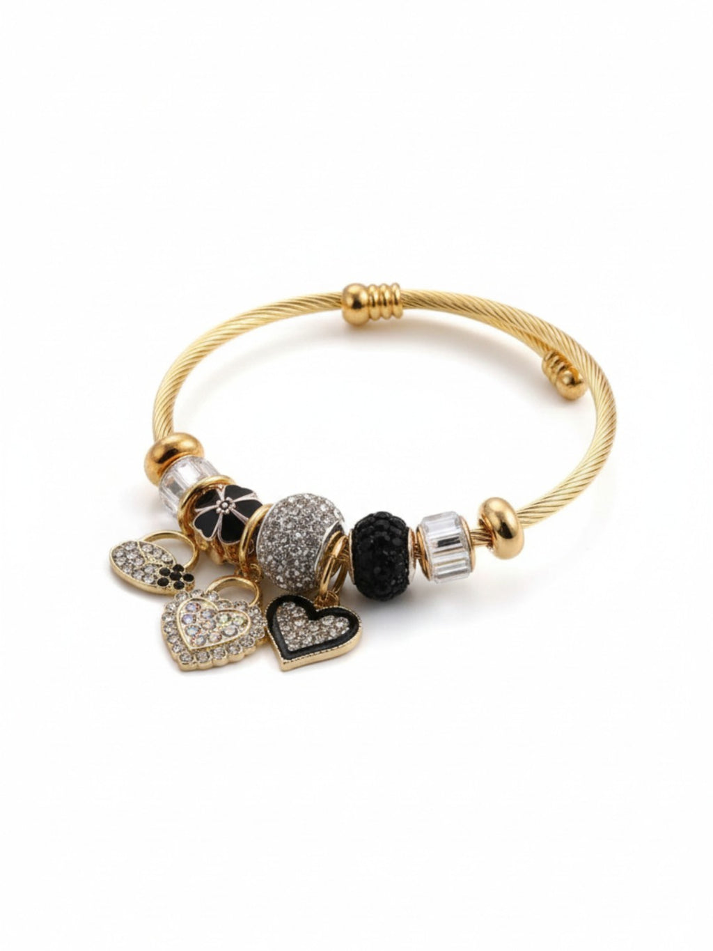 Black CZ Charms Bracelet