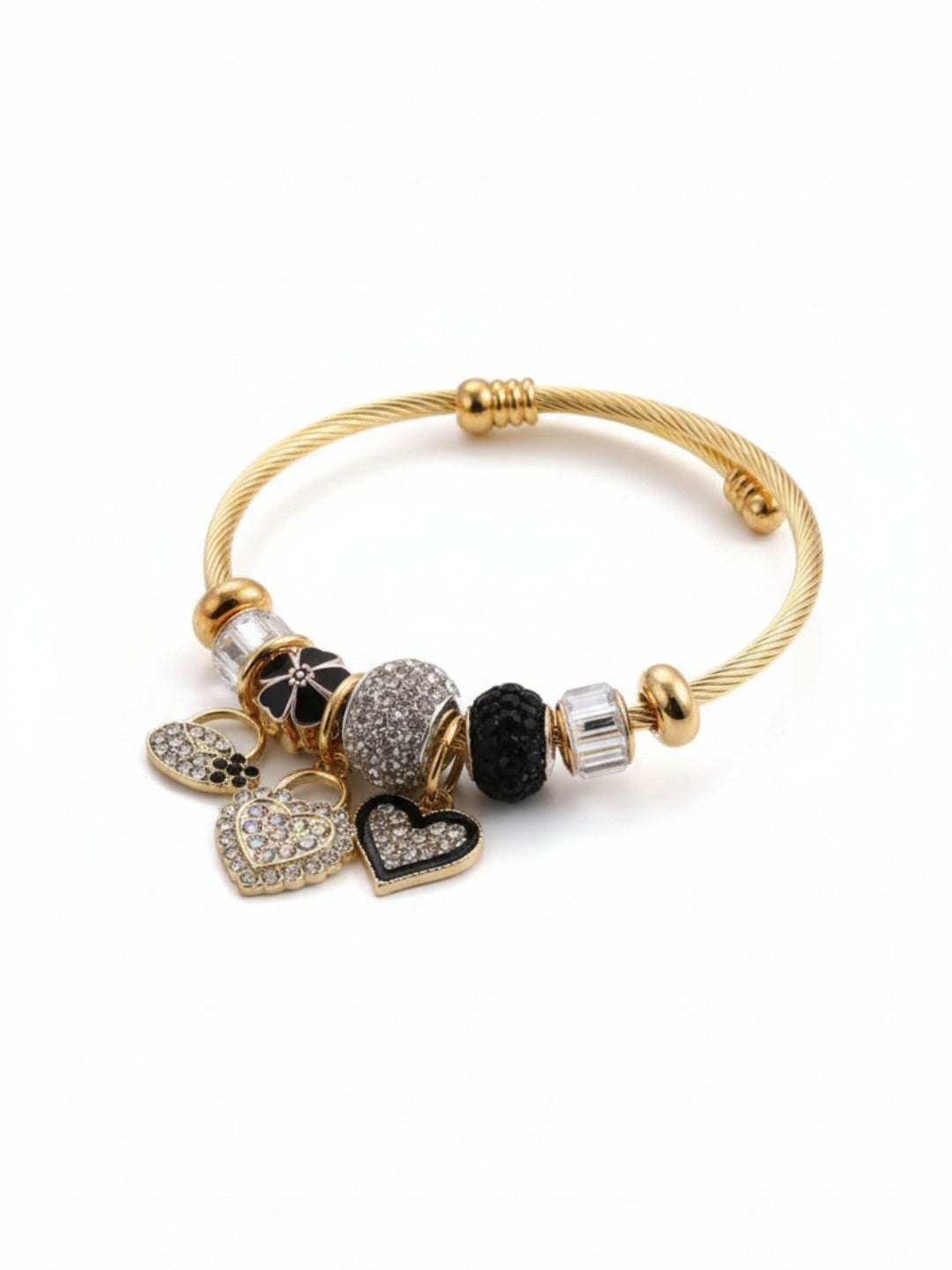 Black CZ Charms Bracelet