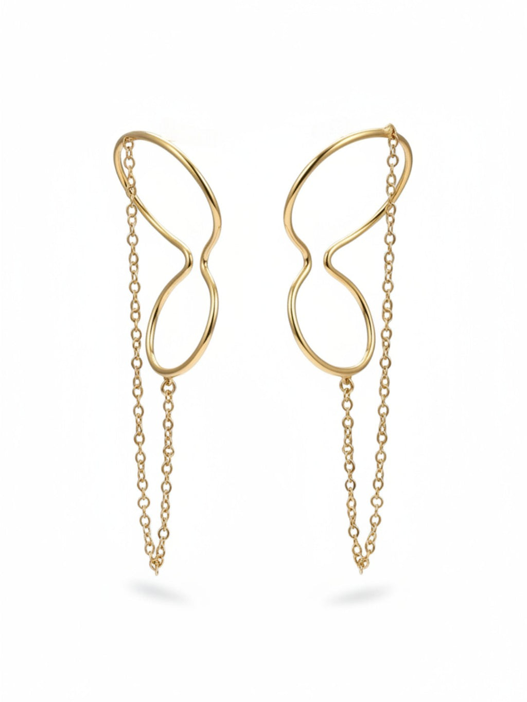 Curve Line Chain Ear Cuff Clip Without Piercing Cuff Earrings