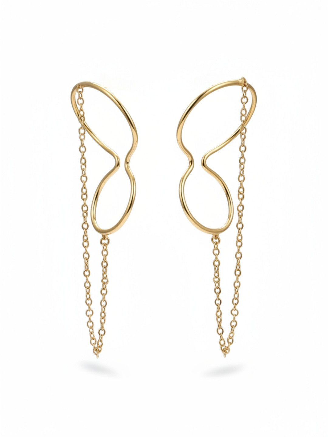 Curve Line Chain Ear Cuff Clip Without Piercing Cuff Earrings