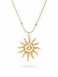 Spiral Sun Pendant Necklace