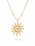 Spiral Sun Pendant Necklace