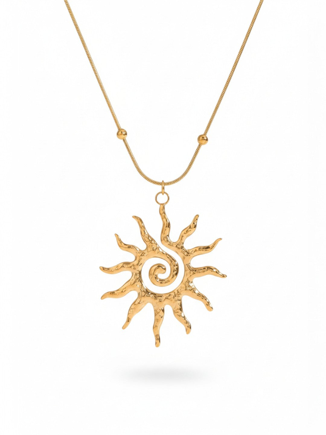Spiral Sun Pendant Necklace