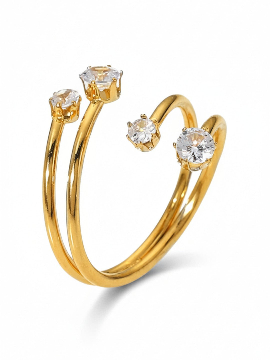 Gold Zircon Open Size Ring