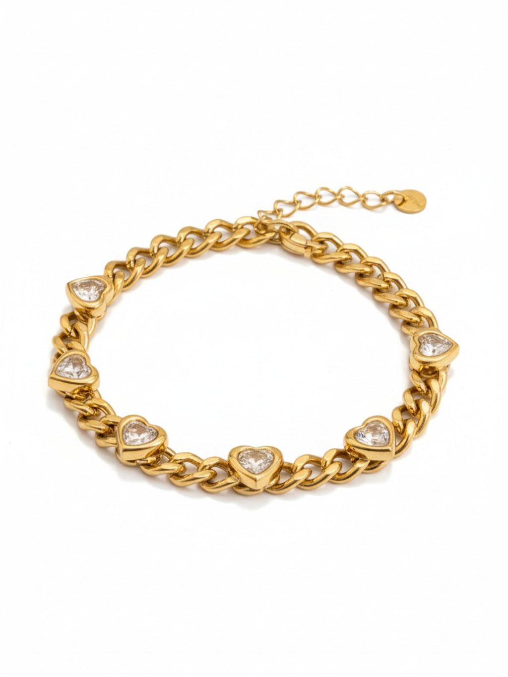 Heart Shape Zircon Chain Link Bracelet