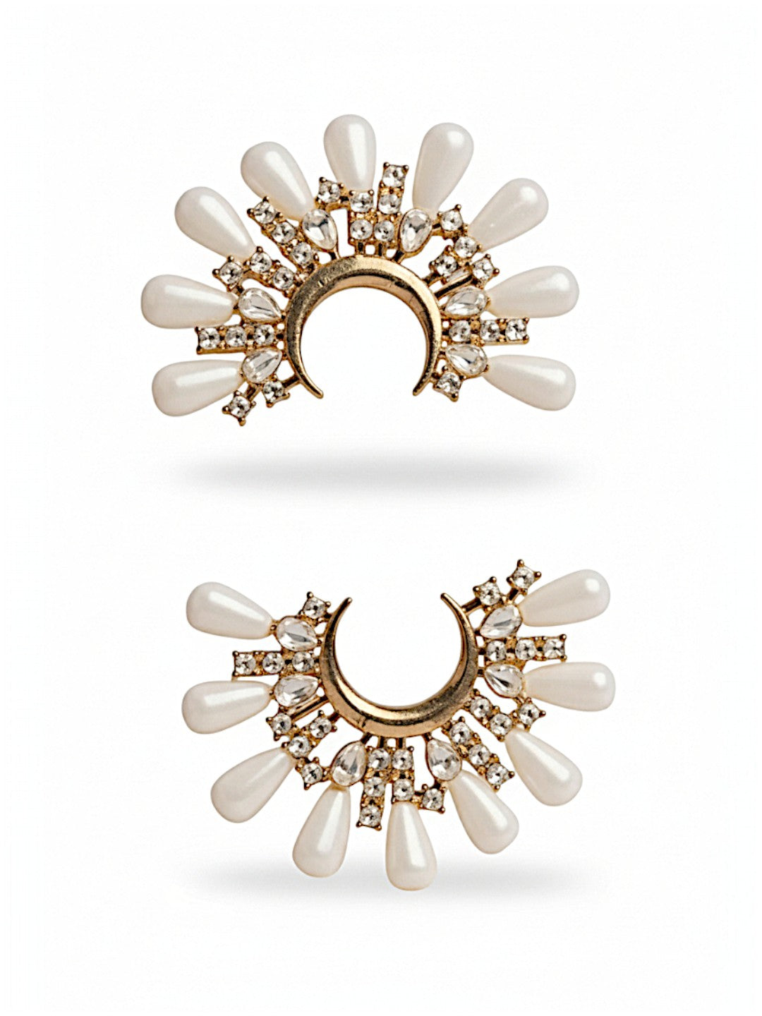 Half Moon Flower Earrings