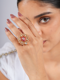 Imperial Kundan Drop Ring