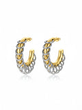 C Shaped Small Circle Mixed Color Earrings