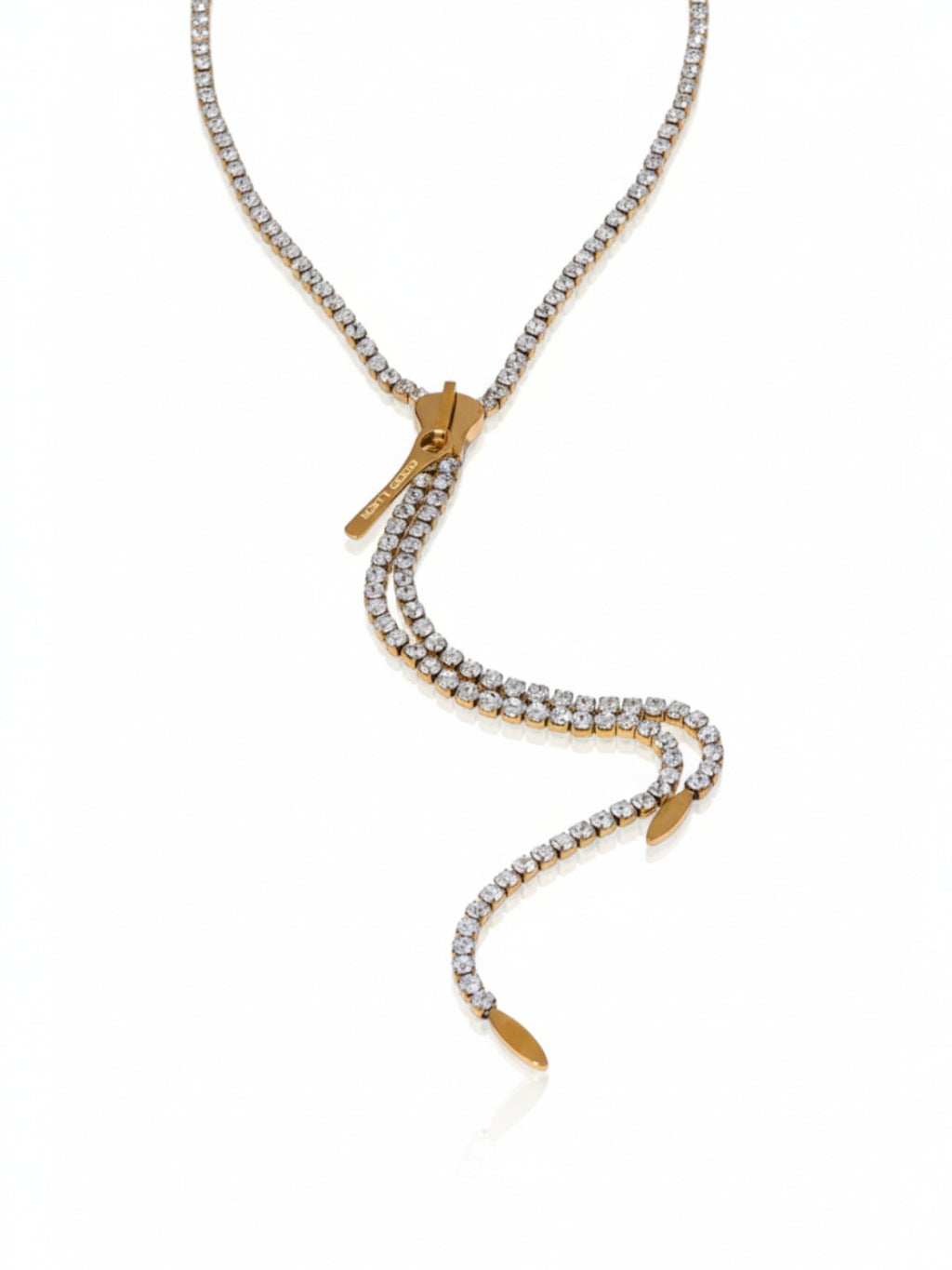 Cubic Zirconia Zip Chain Necklace