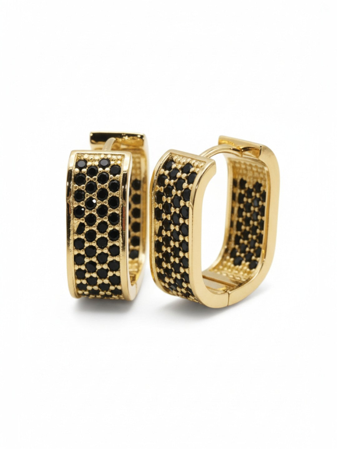 Black CZ Hoops
