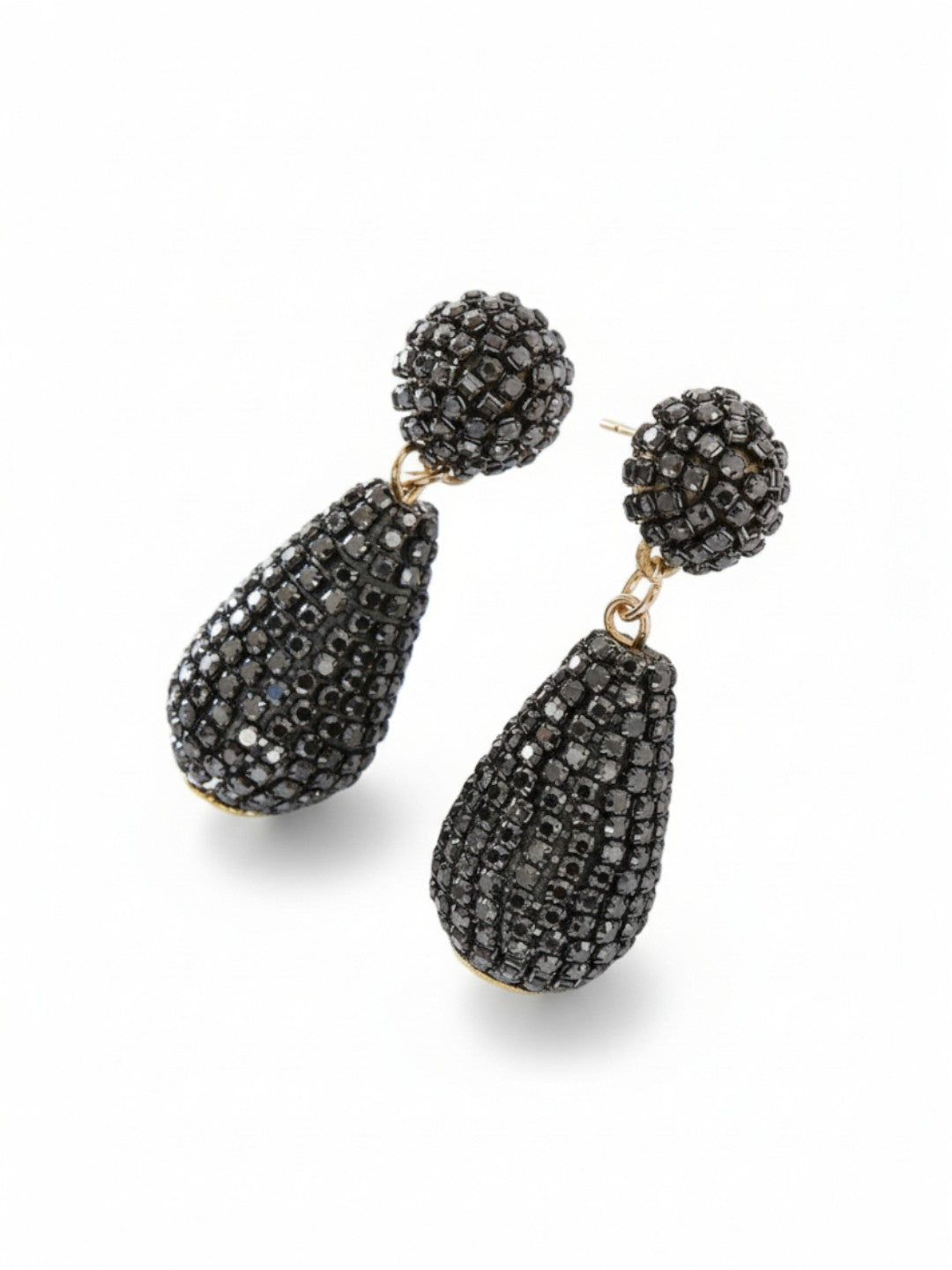 Designer Black Rhinestone Earrings