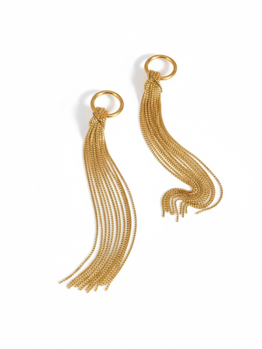 Snake Bone Chain Knot Tassel Earrings