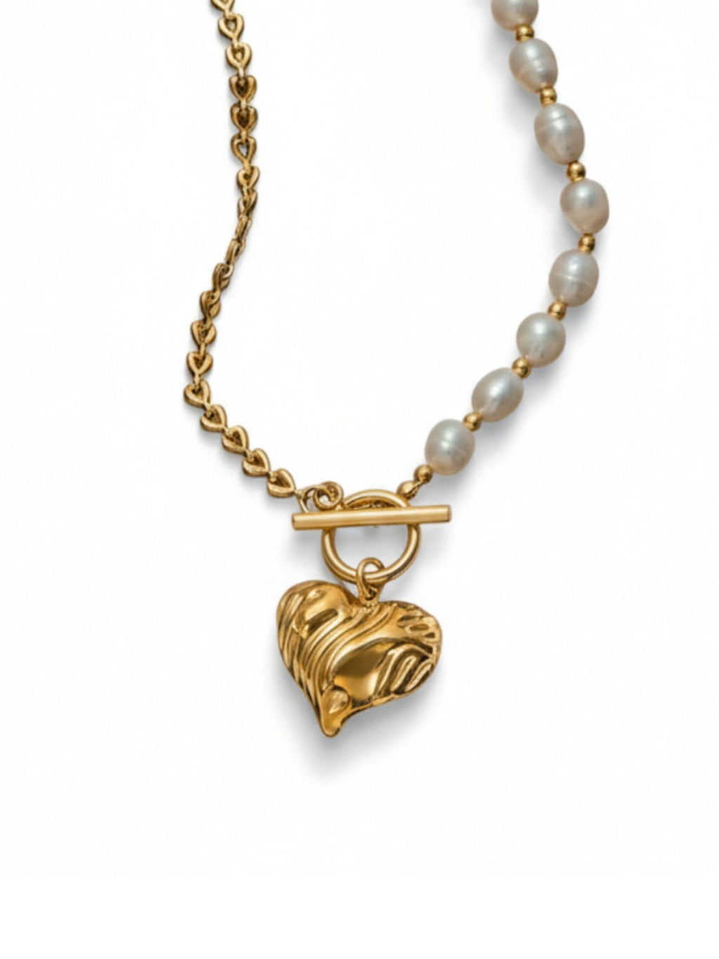 Elegant Baroque Heart Pendant Statement Necklace