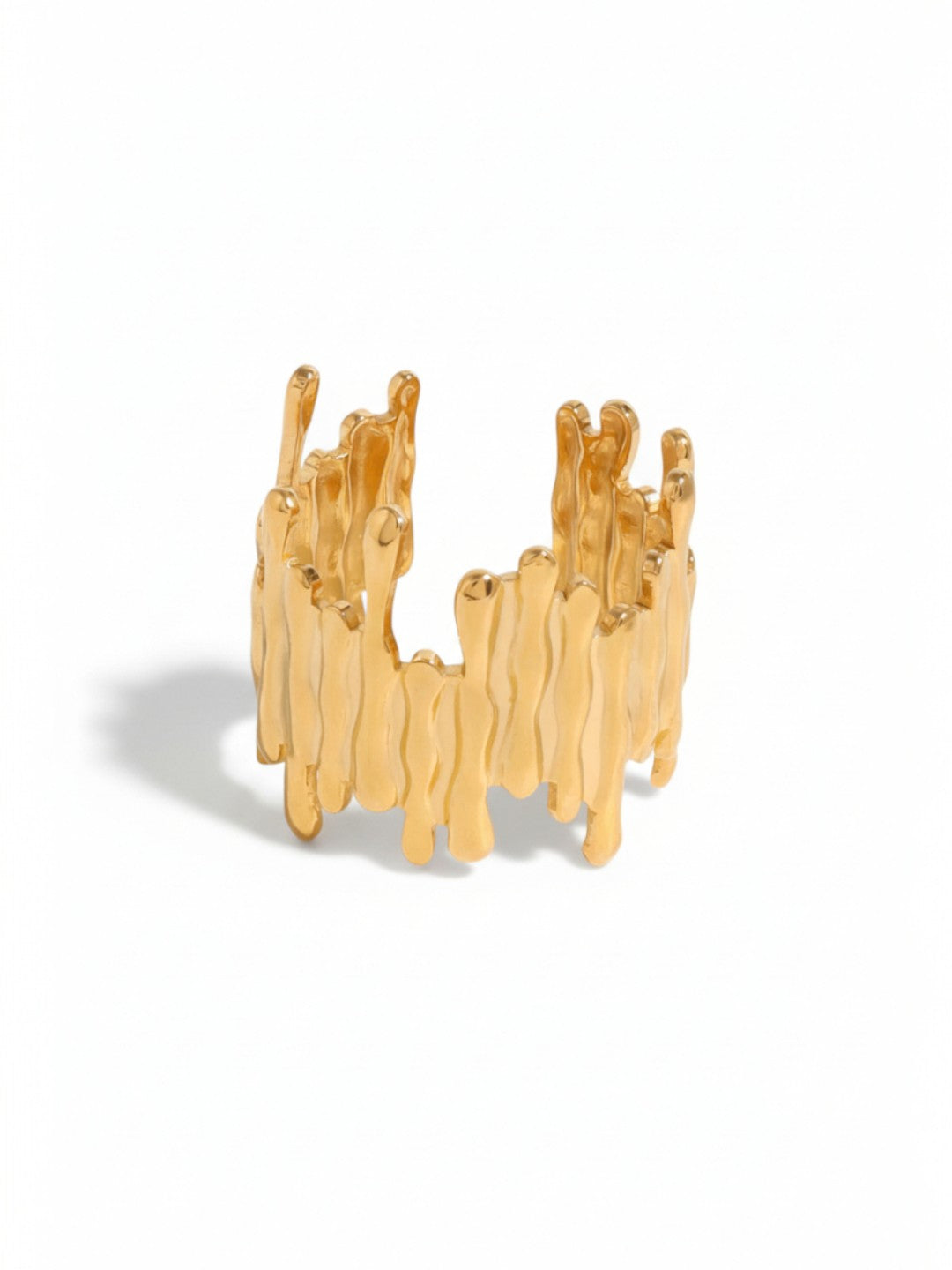 Geometric Minimalist Asymmetrical Adjustable Open Ring