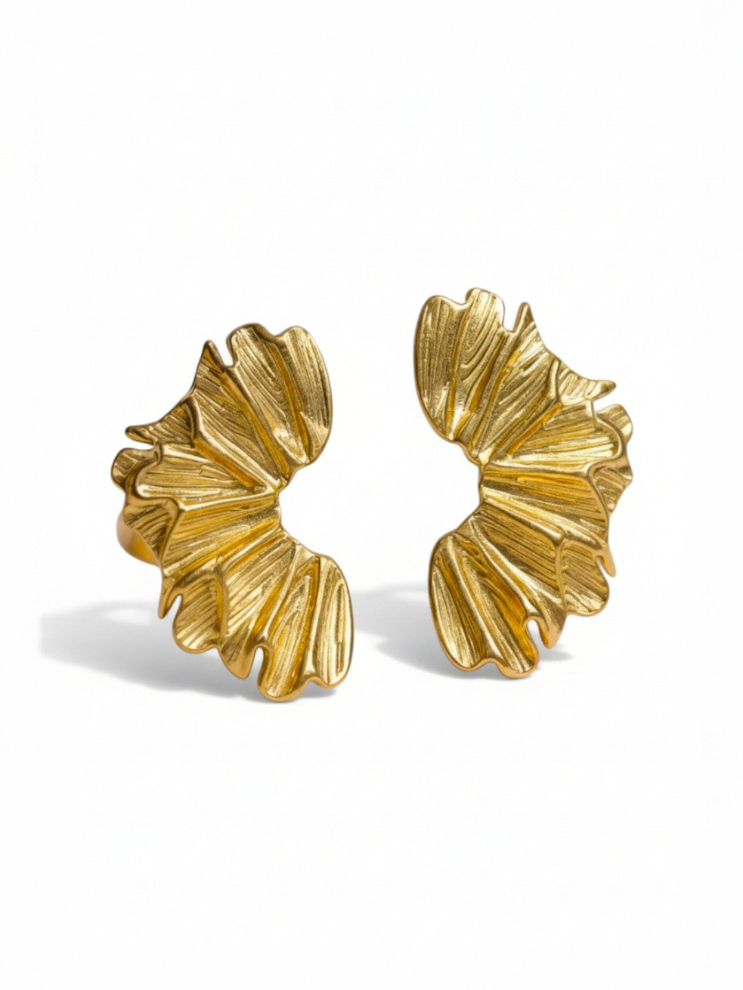 Metal Irregular Petal Earrings