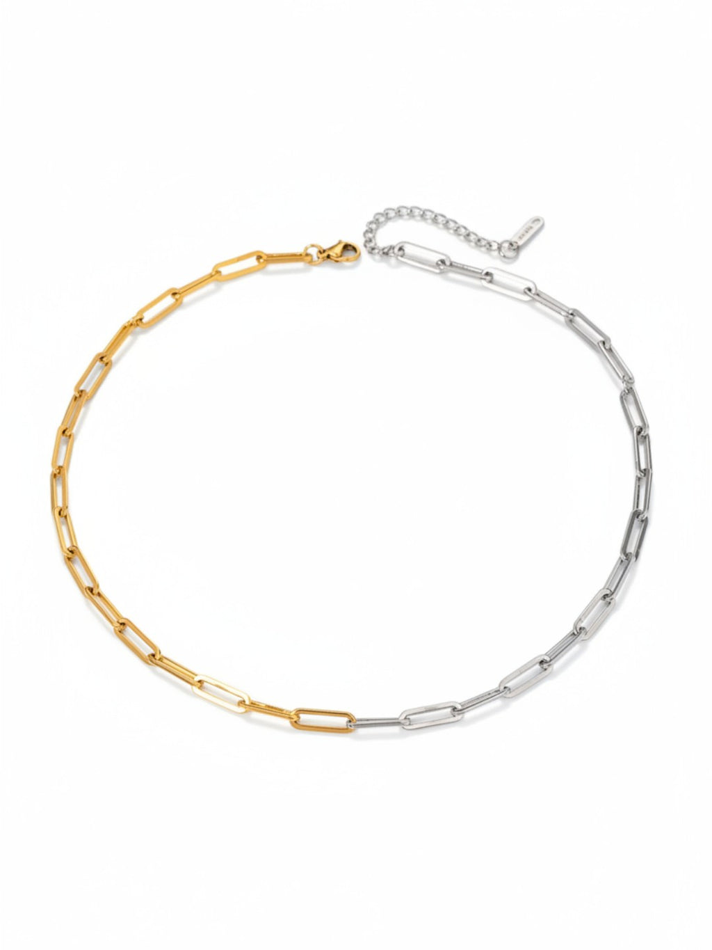 Double Paperclip And Rope Chain Dual Tone Paperclip Chain – CAO JEWELLERY