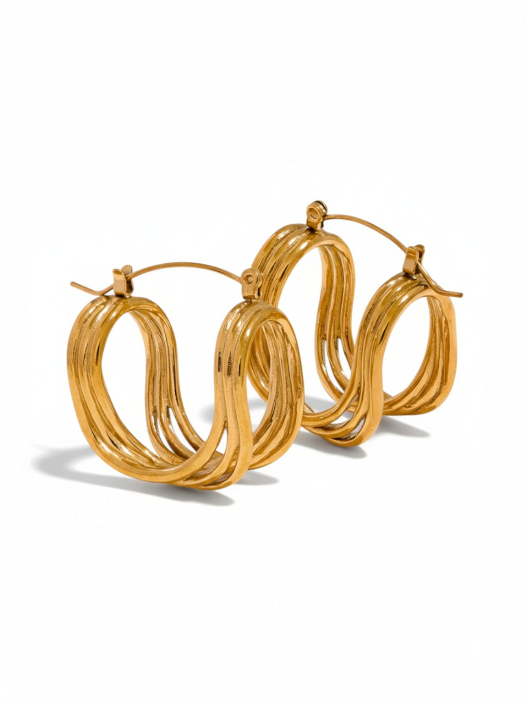 Twisted Hollow Stainless Steel Earrings