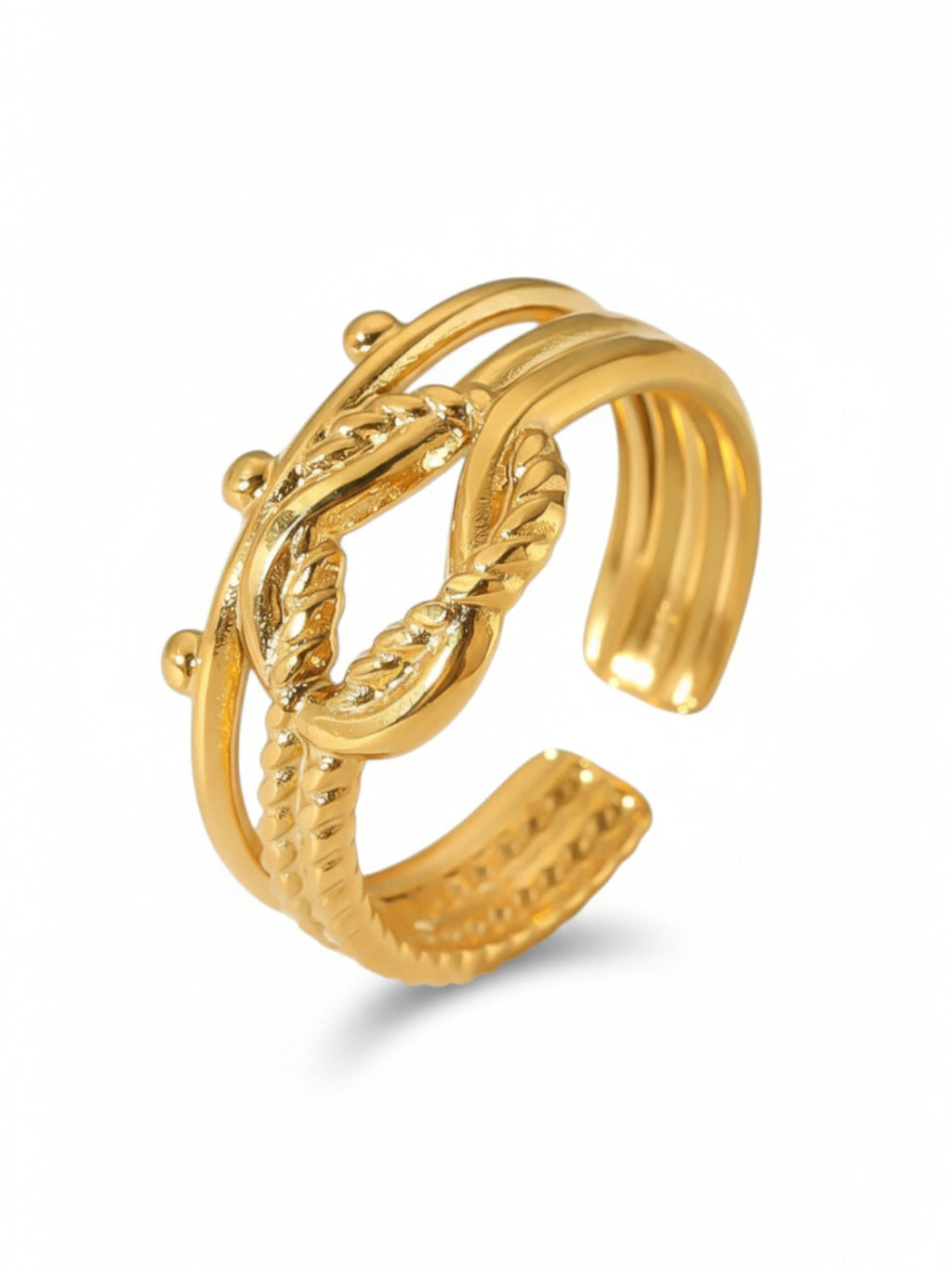 Textured Twisted Adjustable Open Ring