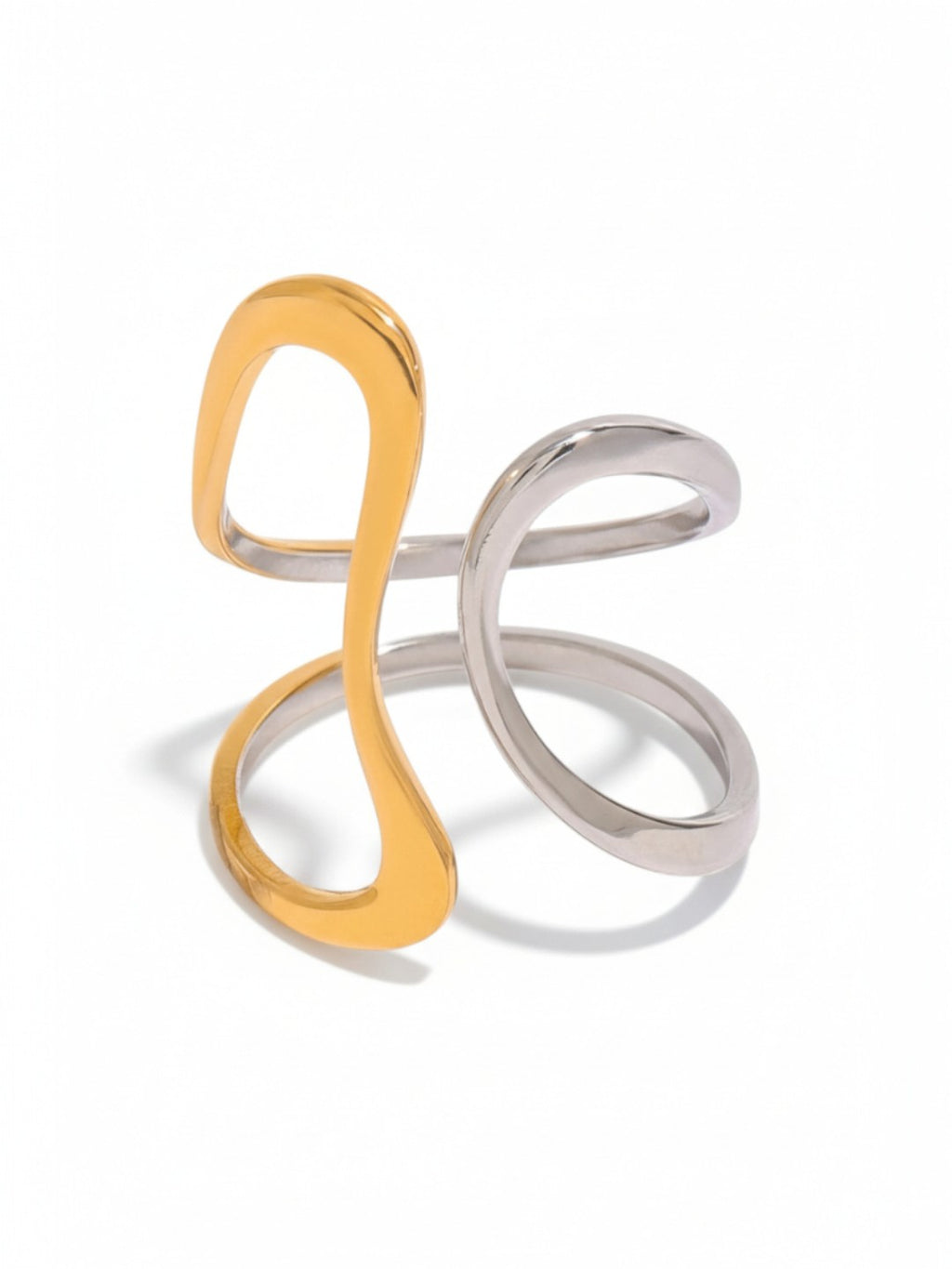 Two-Tone Abstract Open Ring