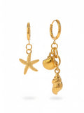 Star Seashell Drop Earrings
