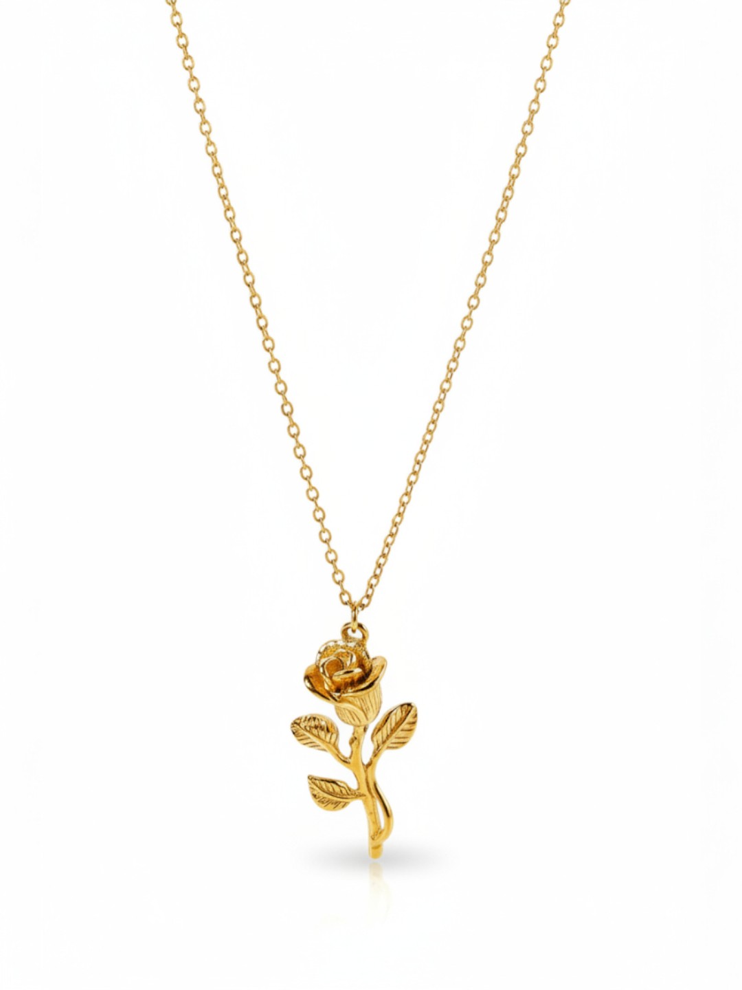 Three-dimensional Rose Pendant Necklace