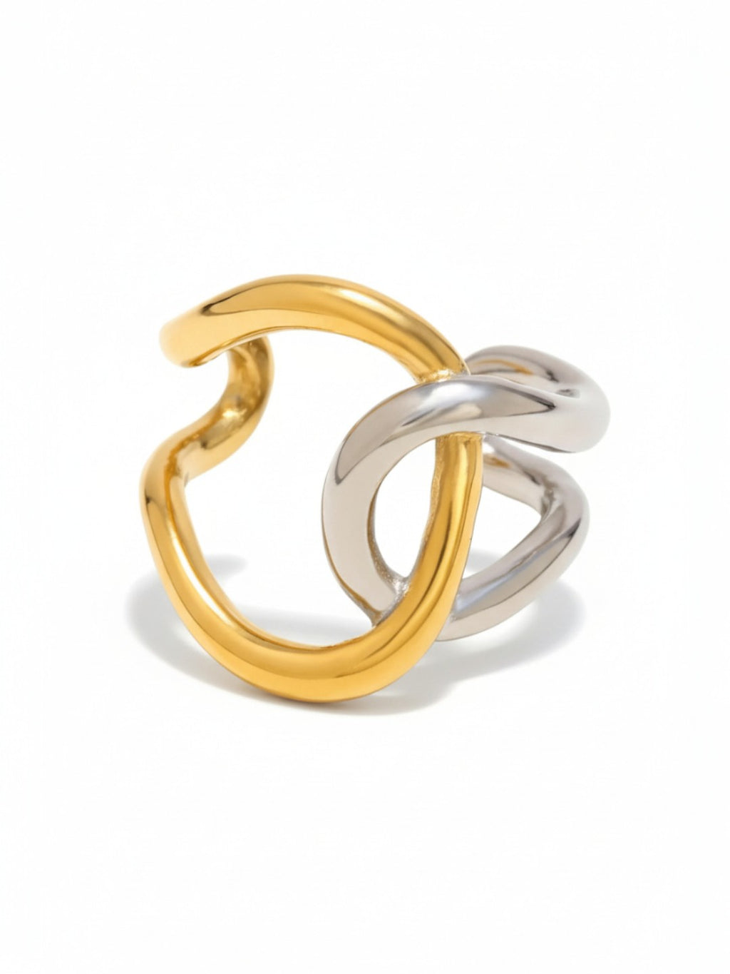Two Tone Color Matching Irregular Winding Ring