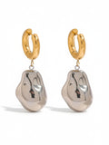 Two Tone Big Bead Pendant Earrings