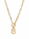 White Shell Square Pendant Necklace
