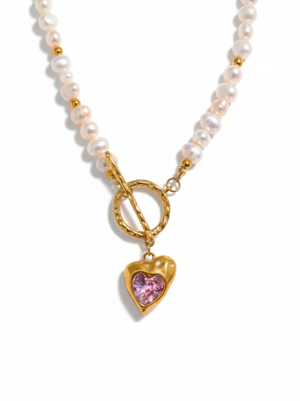 Natural Freshwater Pearl Heart Pendant Necklace