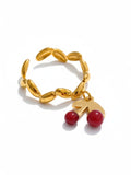 Cherry Drop Open Ring