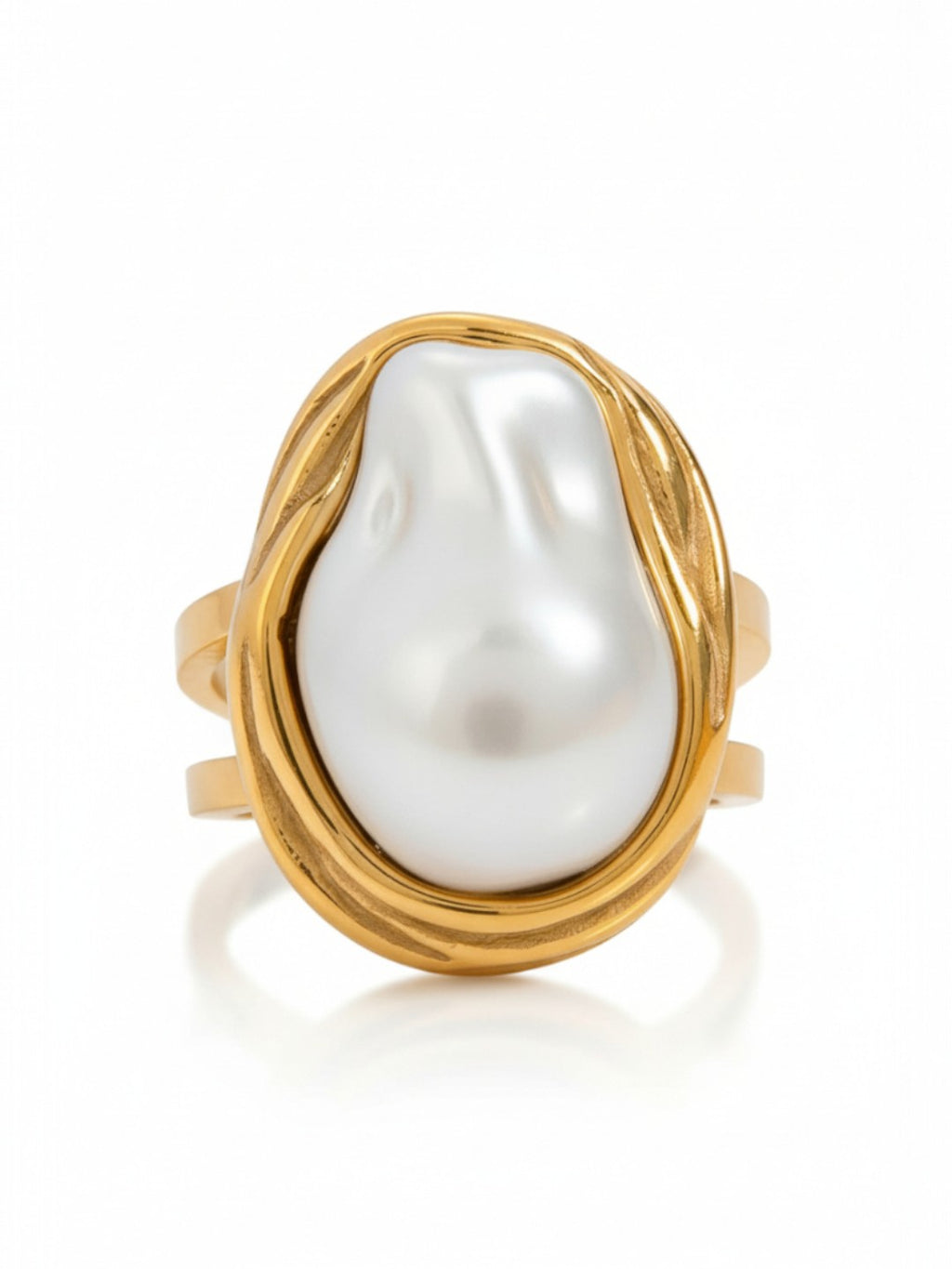 Big Baroque Pearl Open Ring
